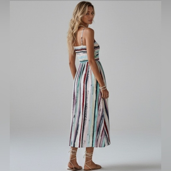 Boho Shirred Cami Midi Dress - Picture 3 of 9